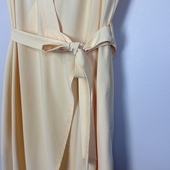 Athleta Newport Wrap Dress, City Stripe Lunaria Yellow SIZE XL - Picture 9 of 10